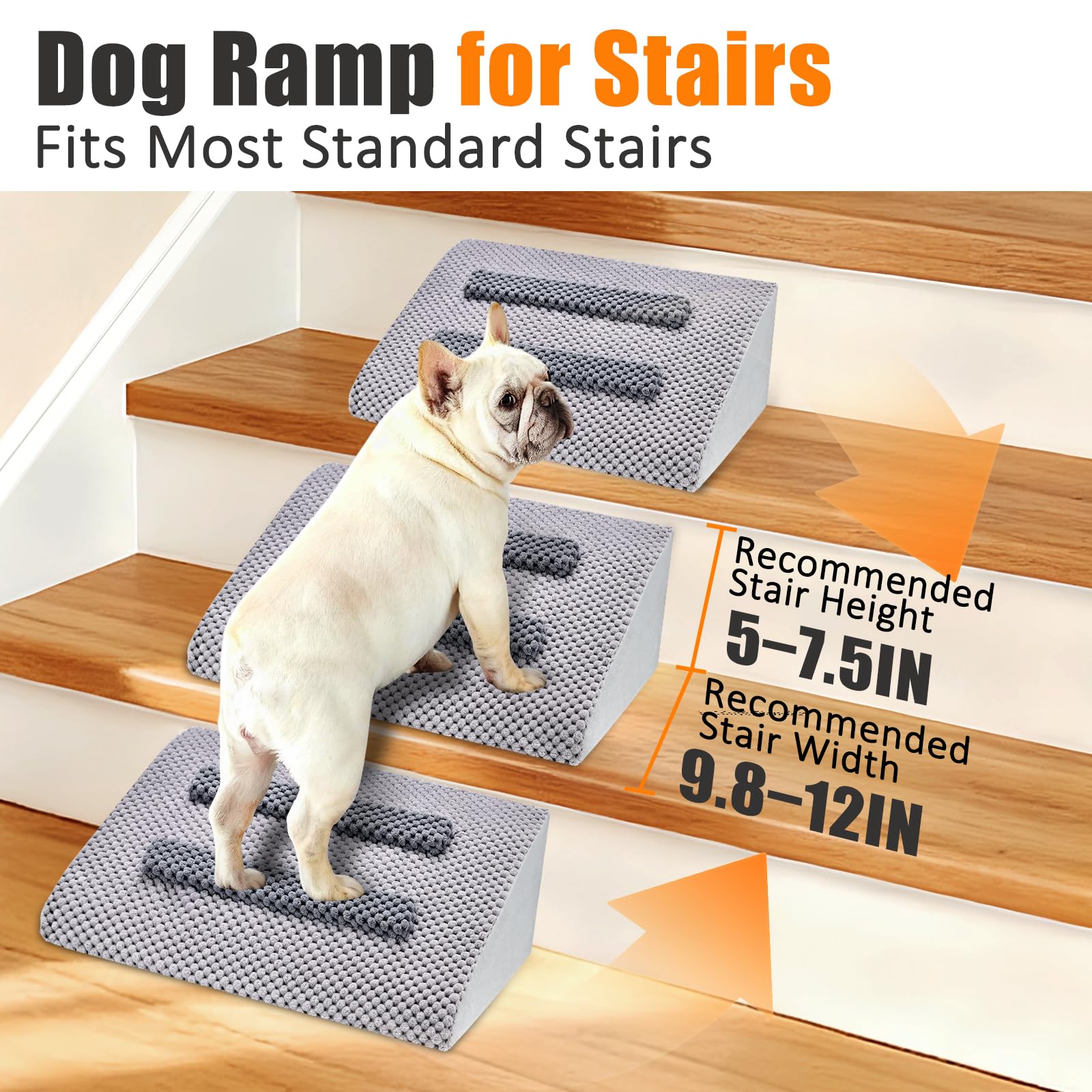 Inanil ramp bottom grips prevent slipping on stairs.