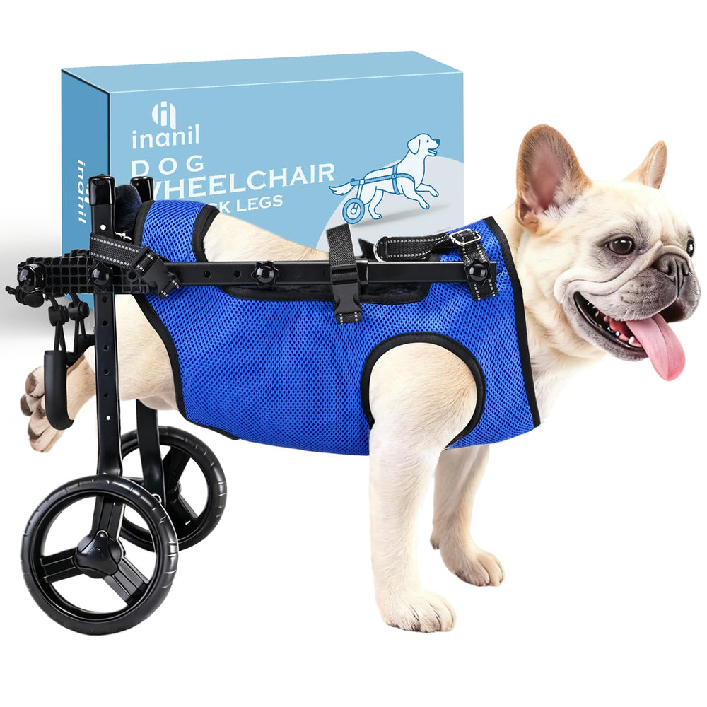 Inanil dog wheelchair back legs adjustable height demonstrates a customizable fit for small dogs.