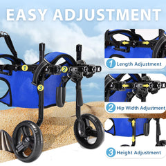 Inanil dog wheelchair back legs ergonomic frame highlights comfortable, stable support during walks.