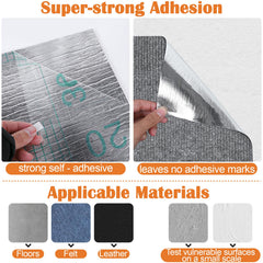 Cut-to-fit Inchoco scratch pad adapting to shelves and corners
