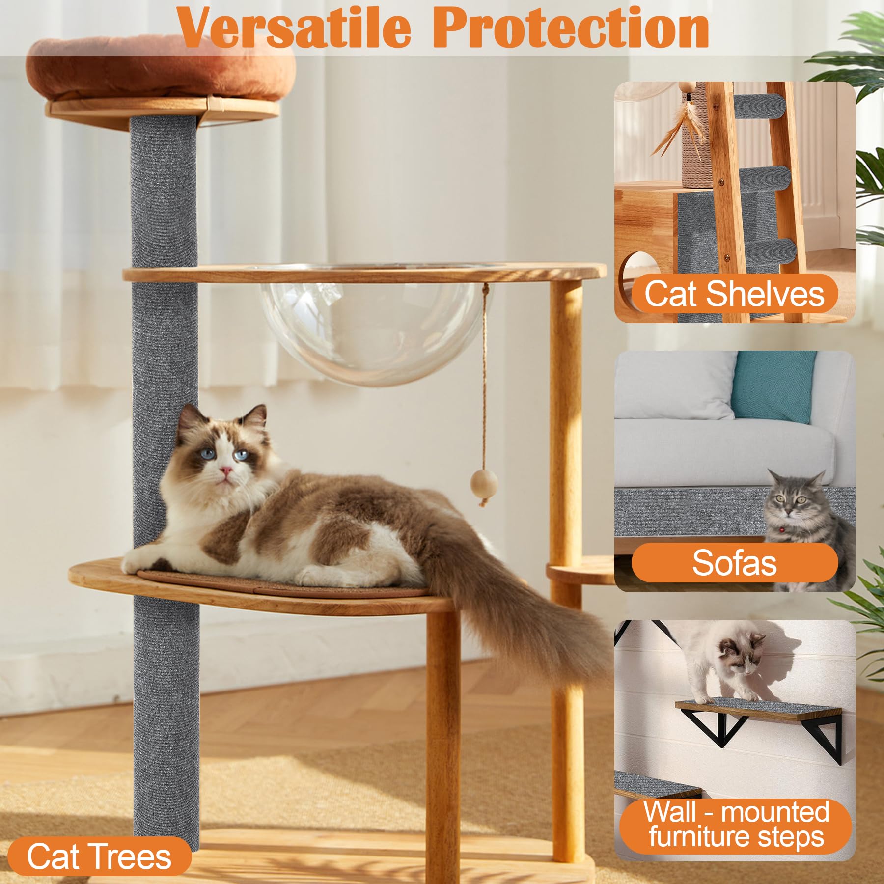 Light gray Inchoco scratch pad blends with furniture and reduces wear