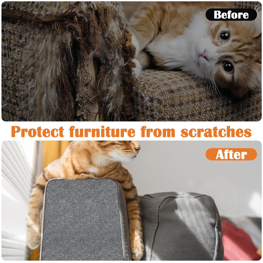 Inchoco scratch pad installed on a sofa to deter scratches