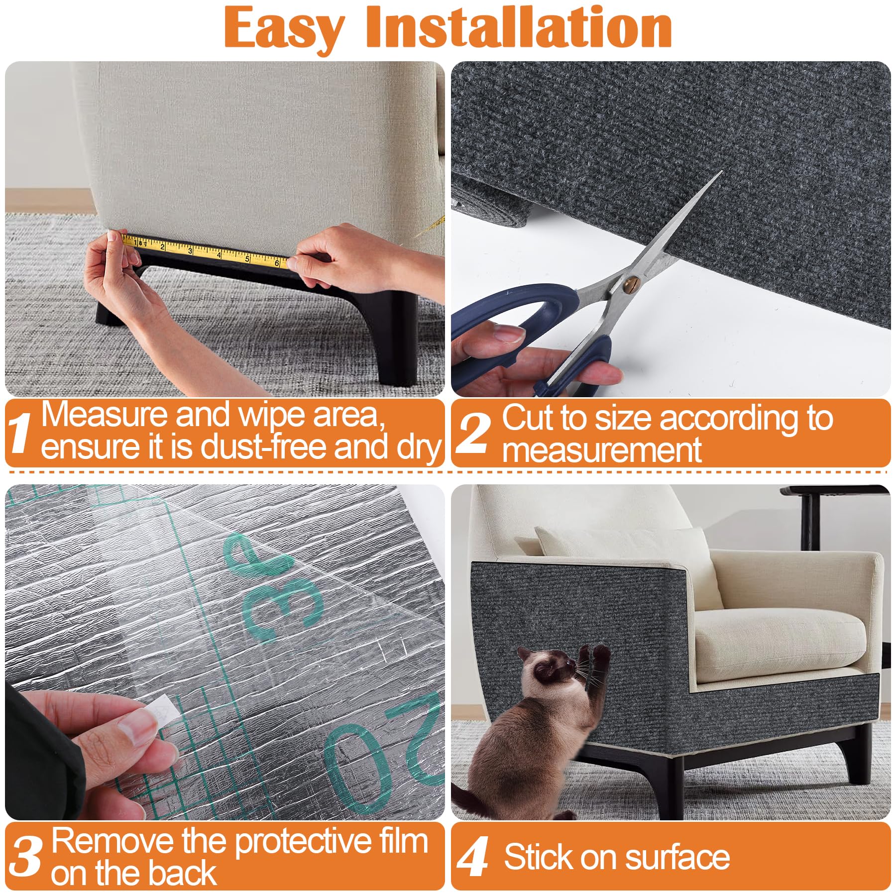 Inchoco versatile protection for sofas, shelves, and cat trees during climbing