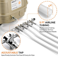 INCLY 7W Ultra Silent Pump in hydroponics promoting root oxygenation.