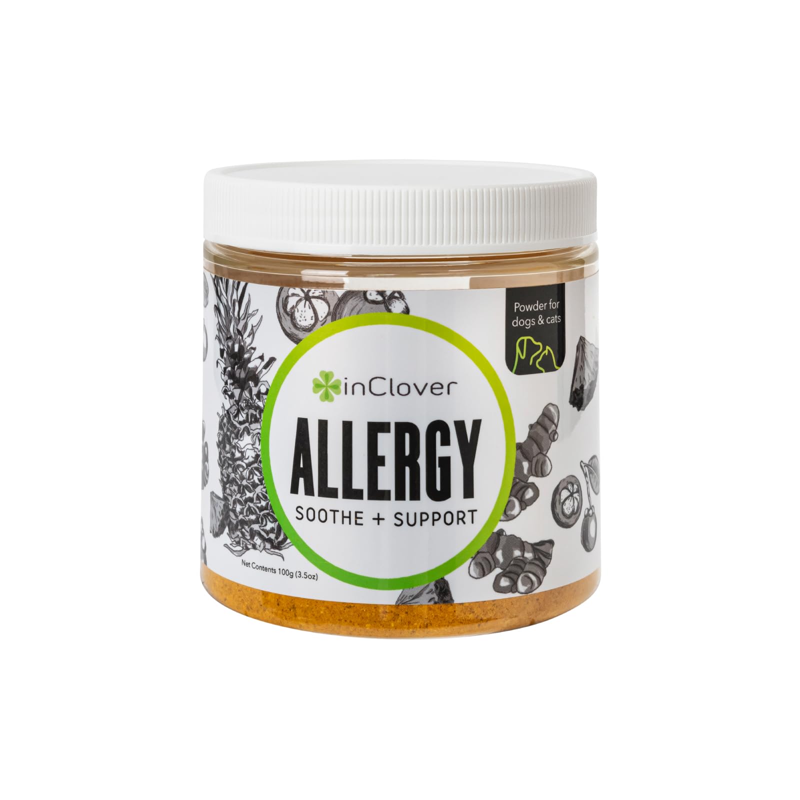 InClover Allergy Relief packaging for pets highlights seasonal support.