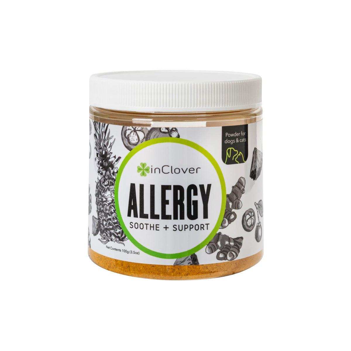 InClover Allergy Relief packaging for pets highlights seasonal support.