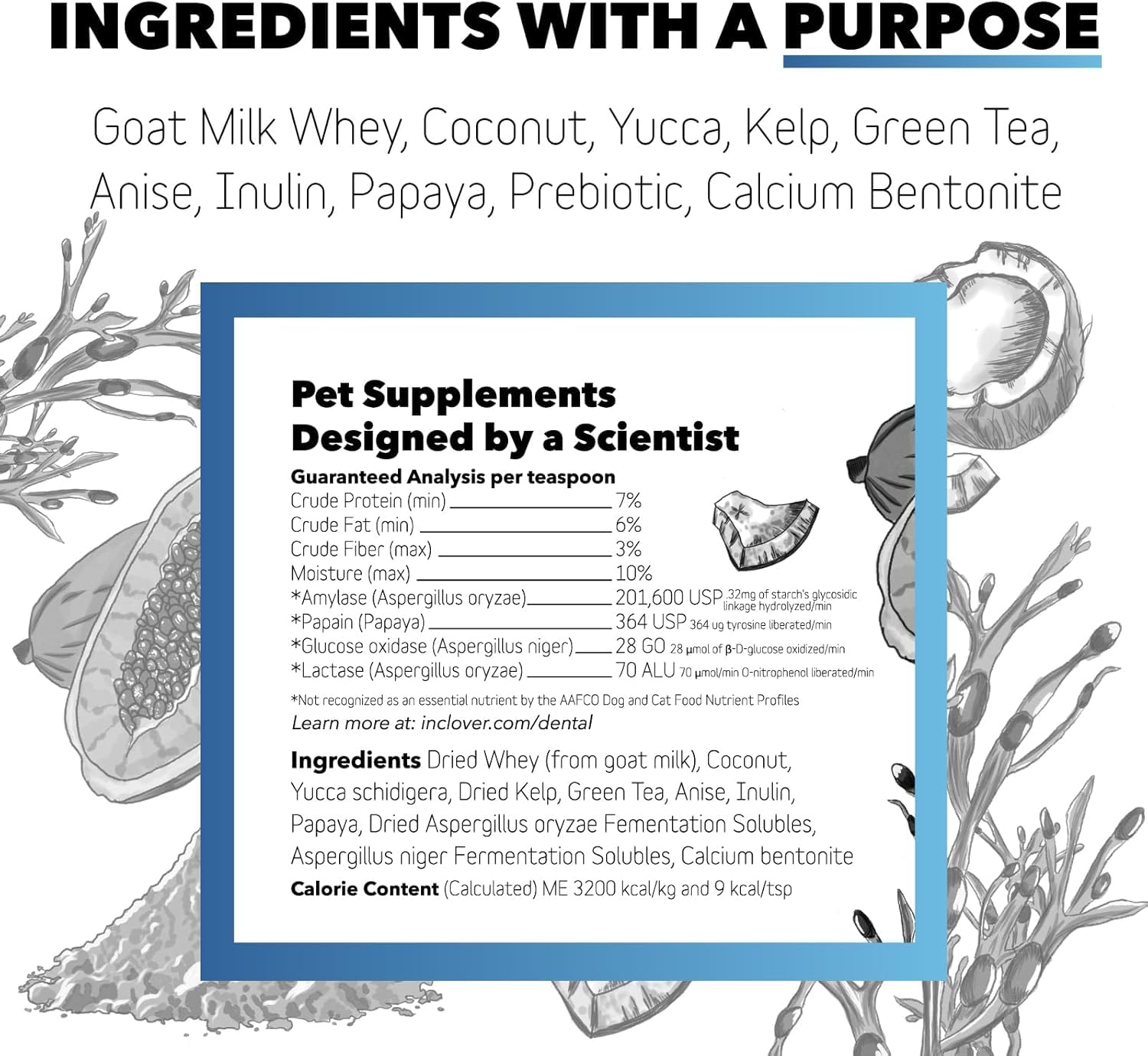 InClover BioBrilliant powder in dog bowl showing daily dental routine