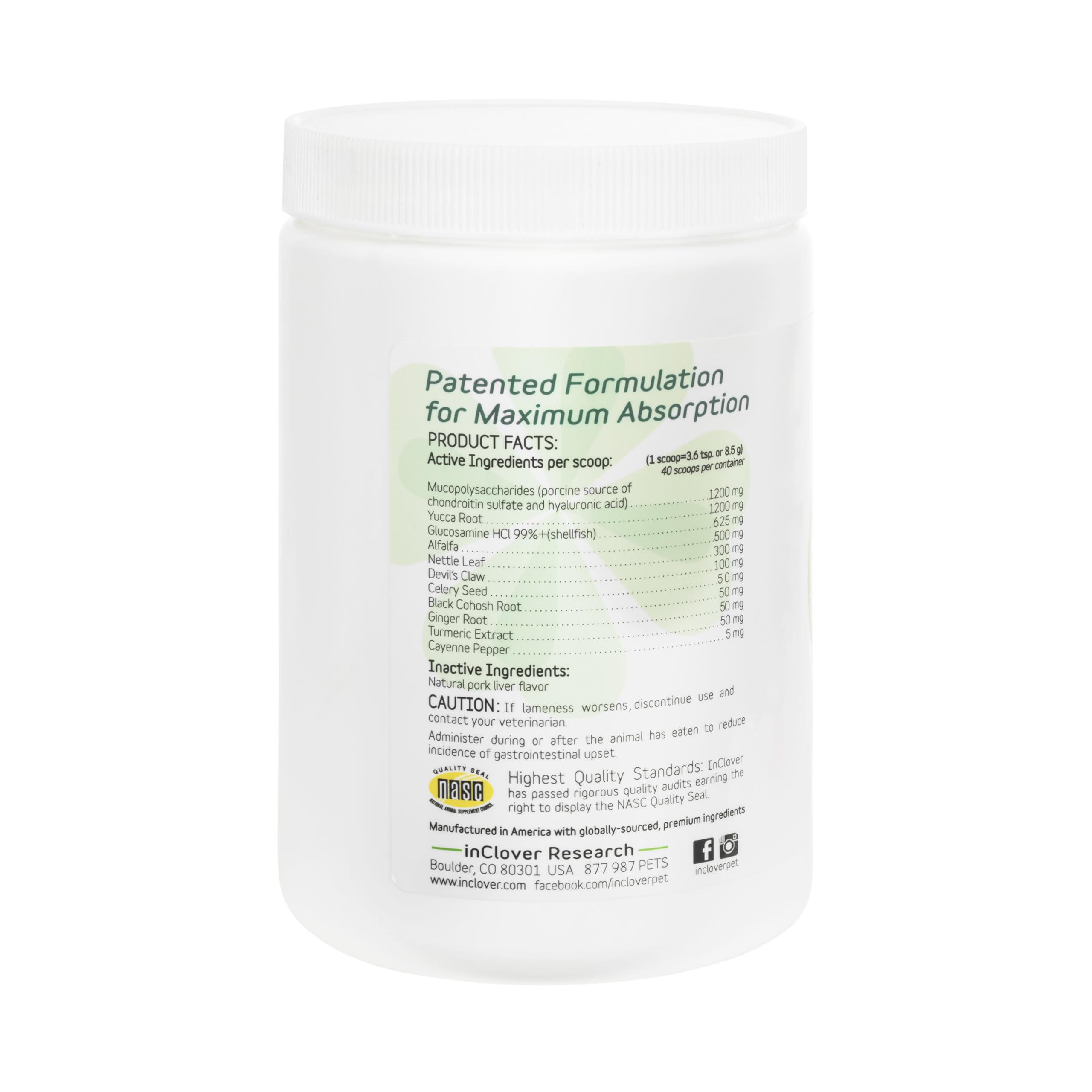 InClover Connectin packaging shows quality and veterinarian trust signals