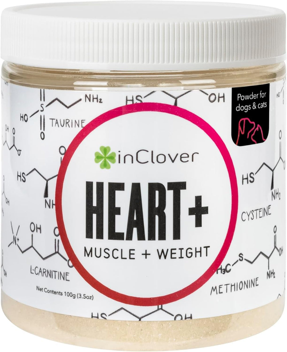In Clover Heart+ bottle showing heart health support for pets