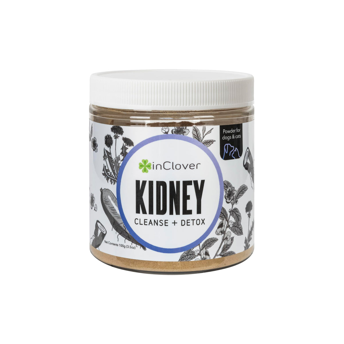 InClover Kidney powder sprinkled on food for urinary comfort in dogs and cats