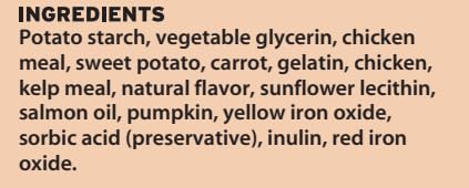 Indigenous Dental Health Bones carrot pumpkin bag back, grain-free ingredients for easy digestion