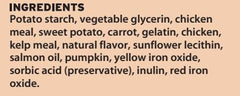Indigenous Dental Health Bones carrot pumpkin bag back, grain-free ingredients for easy digestion