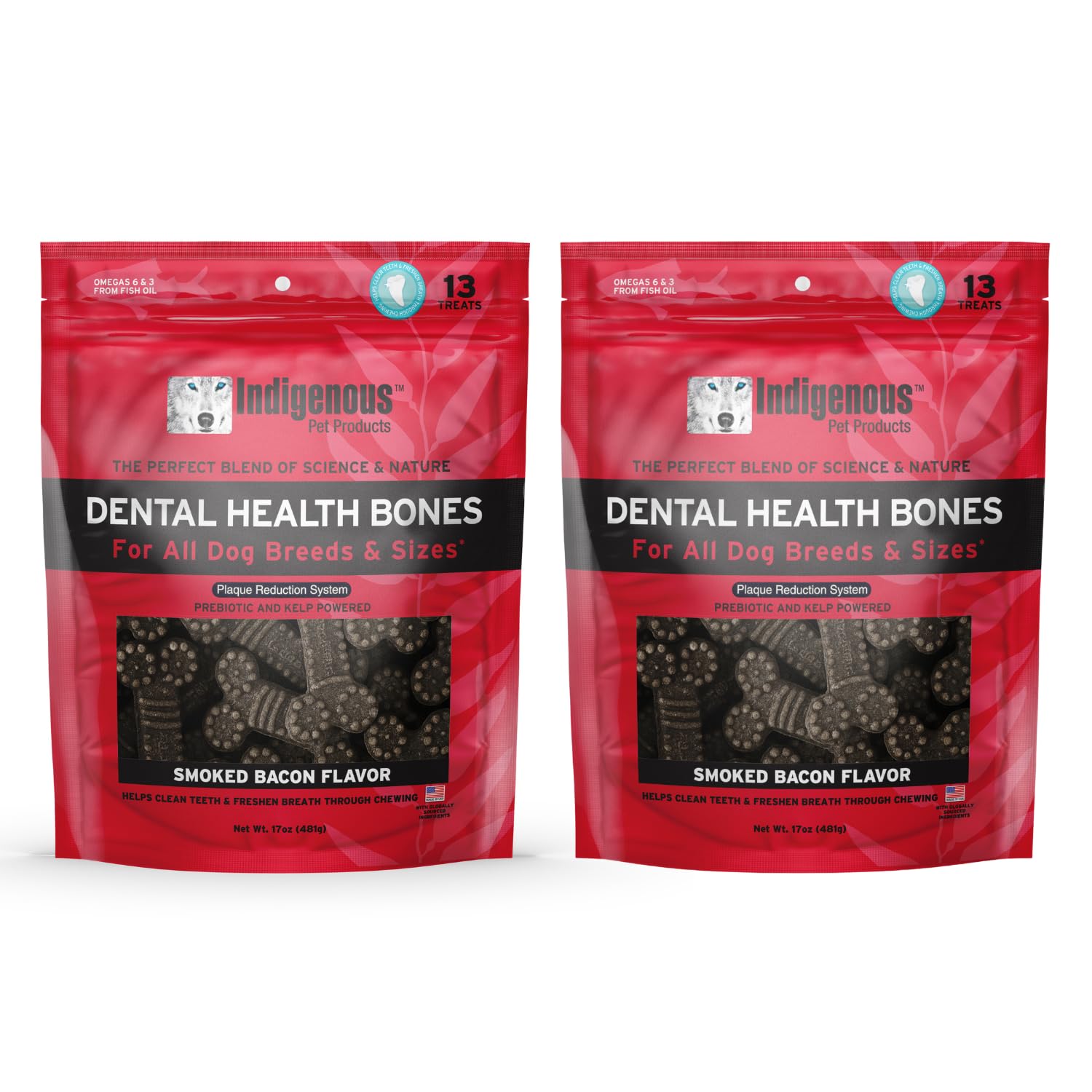 Indigenous Dental Health Bones smoked bacon pack front, a tasty aid for daily dental care.