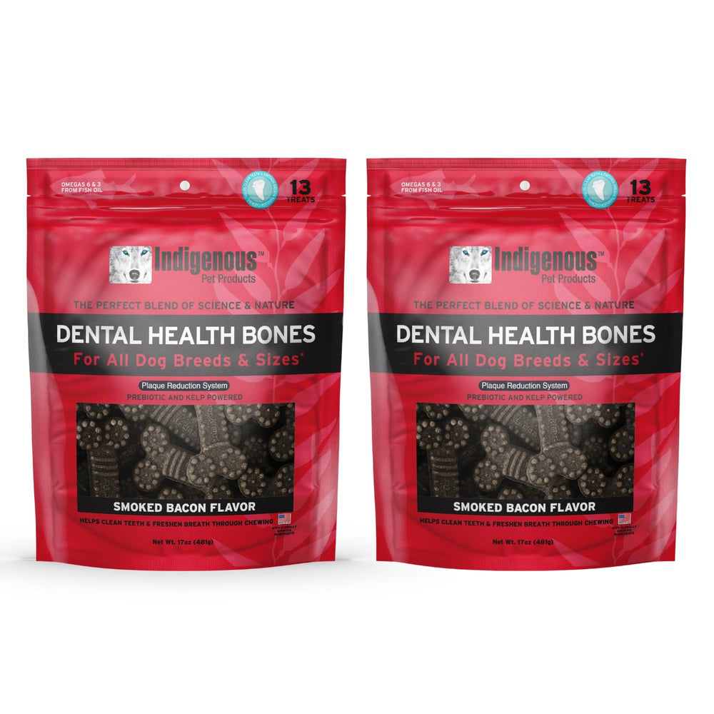 Indigenous Dental Health Bones smoked bacon pack front, a tasty aid for daily dental care.