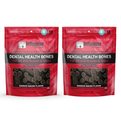 Indigenous Dental Health Bones smoked bacon pack front, a tasty aid for daily dental care.