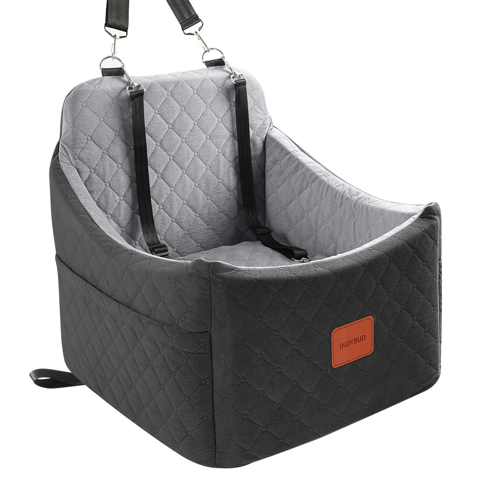 INDYBUD dog car seat with elevated view for a calmer ride