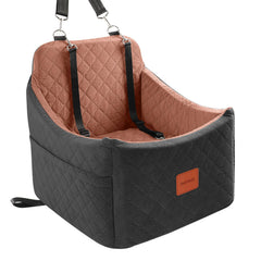 INDYBUD dog car seat front view shows elevated comfort for safer rides