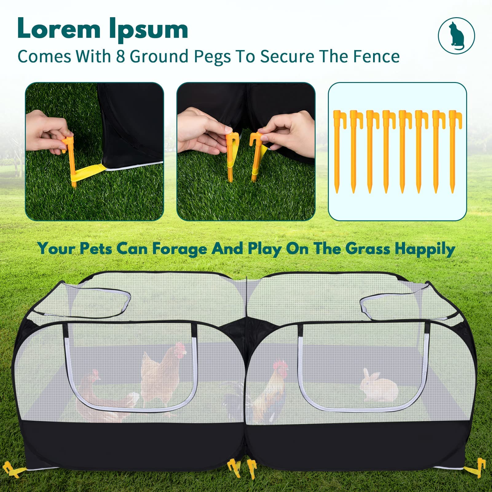 Ineariu foldable pet enclosure folds compactly for quick storage and travel.
