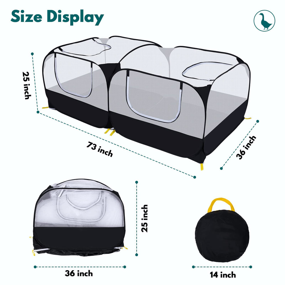 Ineariu large 185 x 93 x 65 cm playpen offers ample room for several small animals.