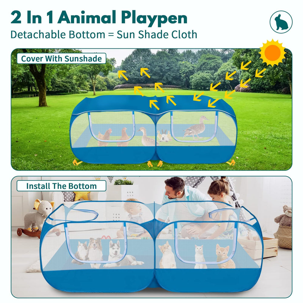Ineariu spacious 73in enclosure gives room for puppies, kittens, or small birds.