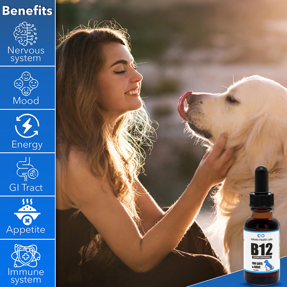 Infinite Health Labs Liquid B12 USA made bottle emphasizes quality.