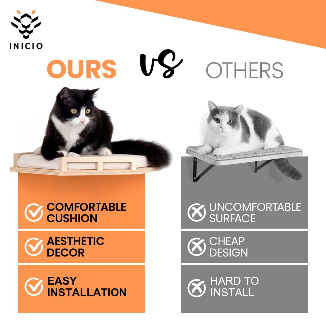 INICIO cat wall shelves 6-month warranty adds peace of mind.