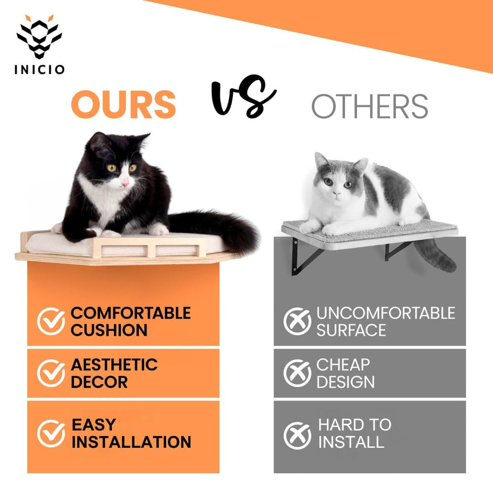 INICIO cat wall shelves 6-month warranty adds peace of mind.