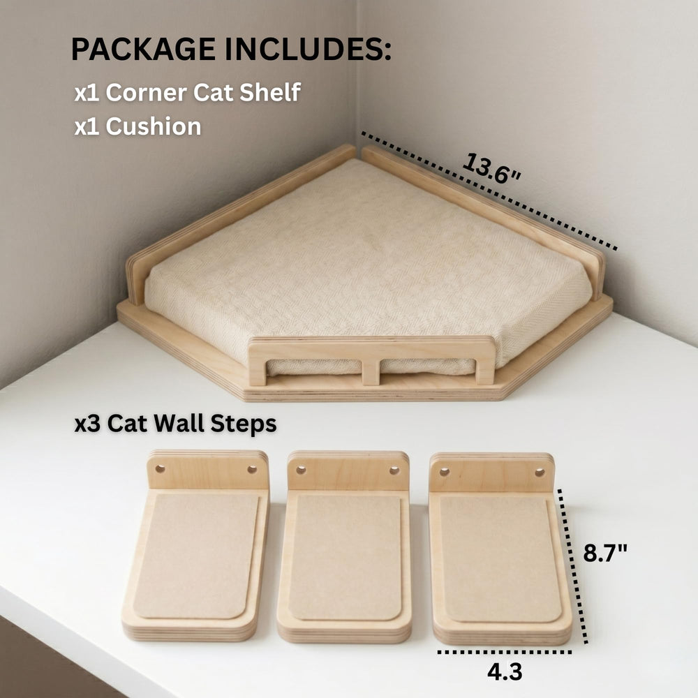 INICIO cat wall shelves cushioned perch with washable cushion for comfort.