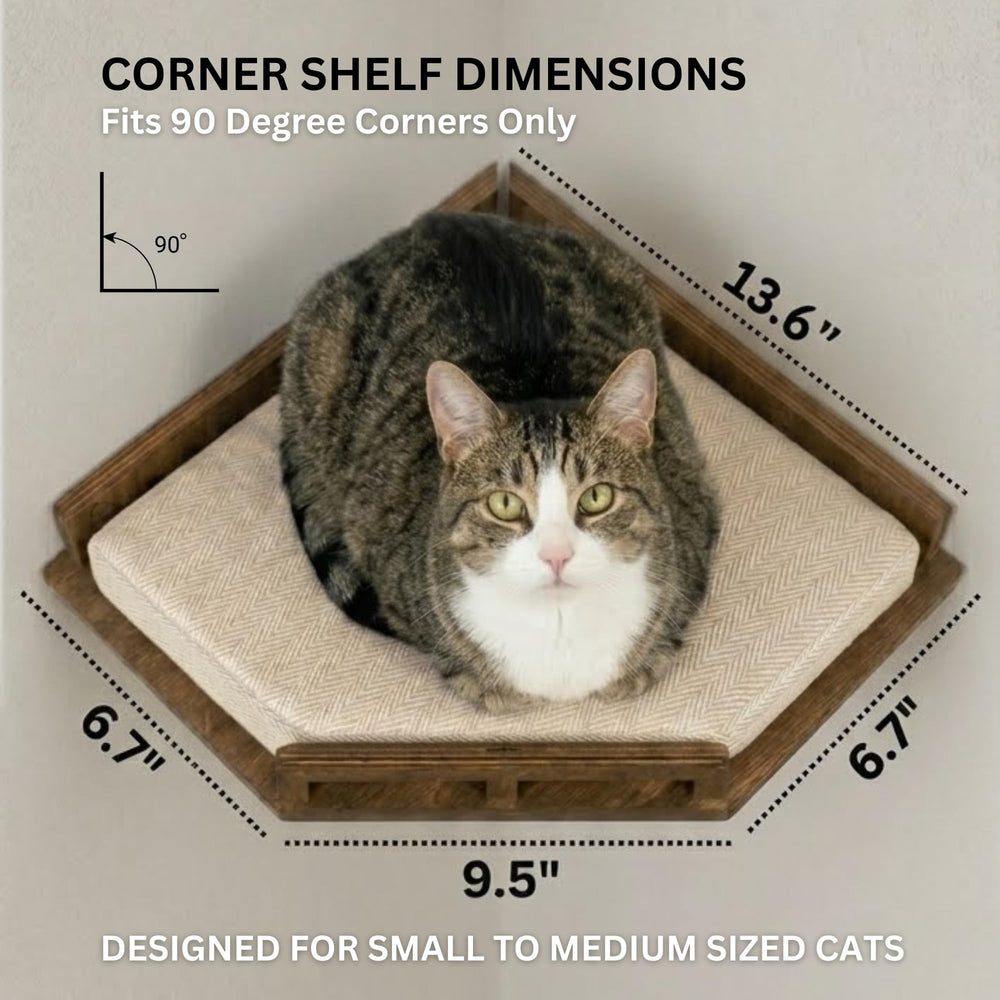 INICIO Cat Wall Shelves with pre-drilled holes for easy, secure installation.