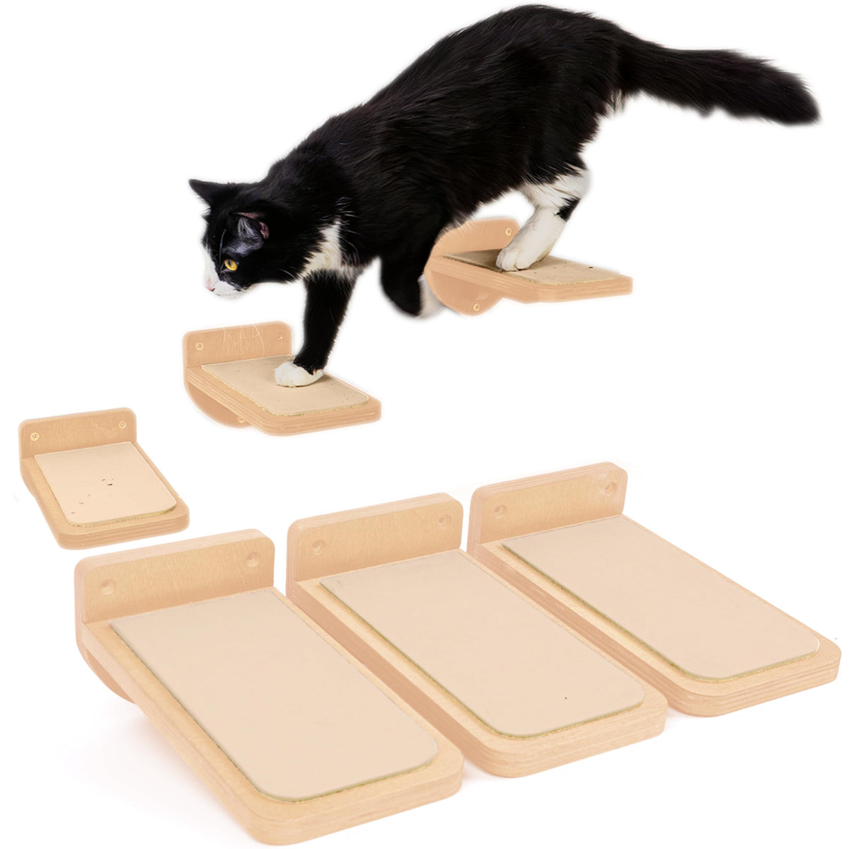 INICIO cat wall stairs 3-pack mounted on wall for space-saving climbing
