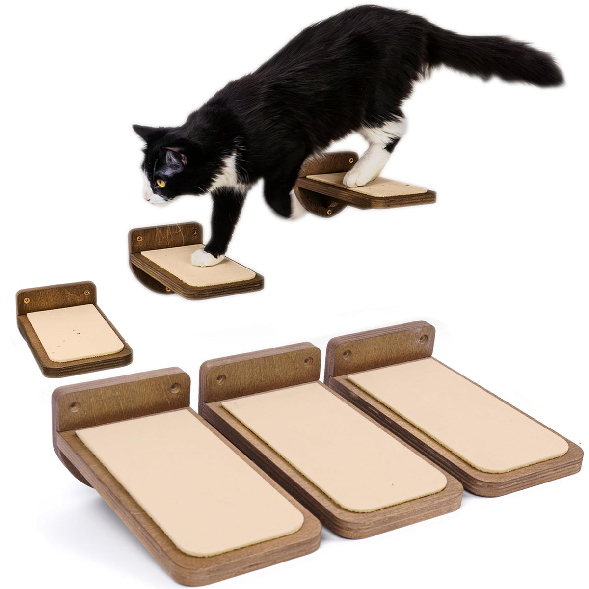 INICIO Cat Wall Stairs set of 3 wall-mounted steps for climbing and play