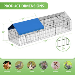 INJOPEXI metal chicken coop assembly moment highlights quick, tool-free setup in under 20 minutes.