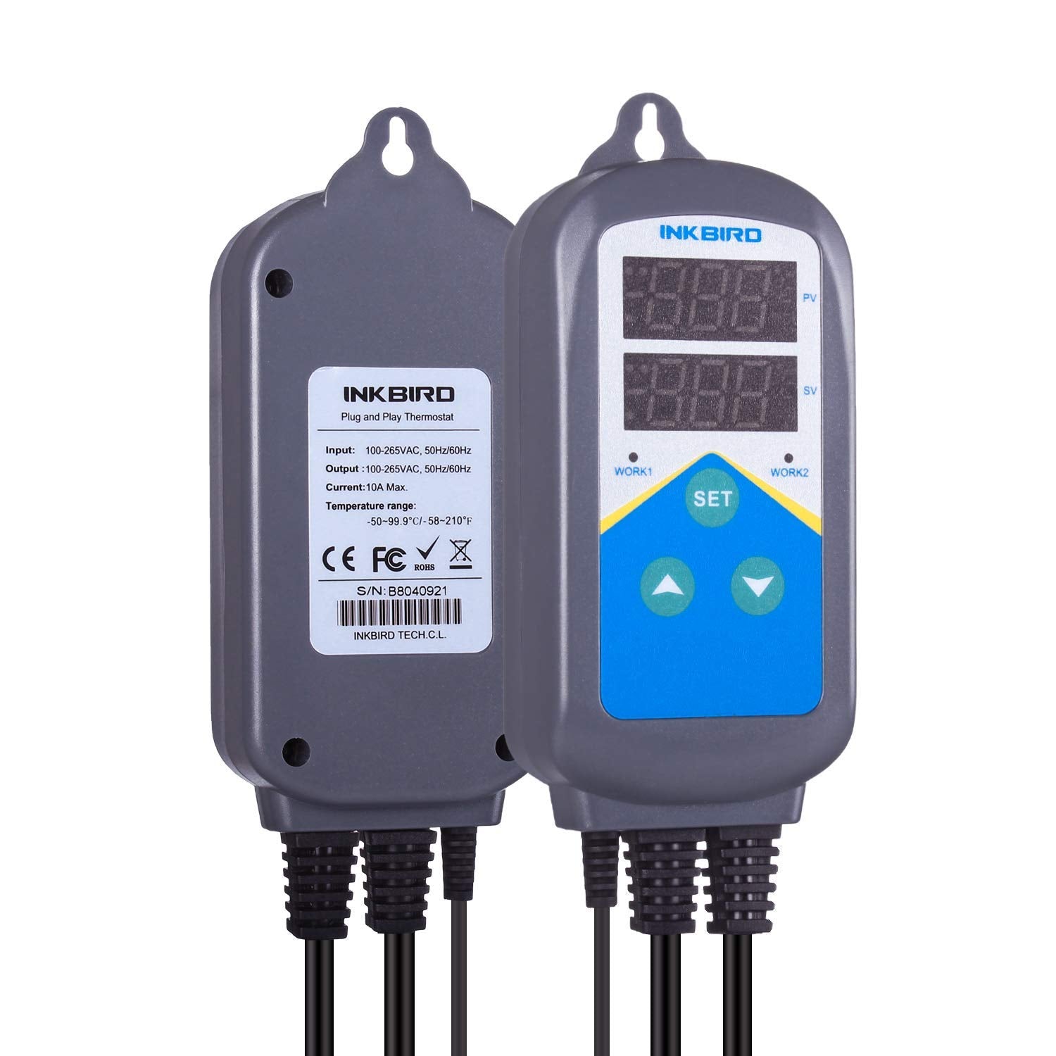 Inkbird Aquarium Heater dual displays allow easy monitoring of tank temperatures.