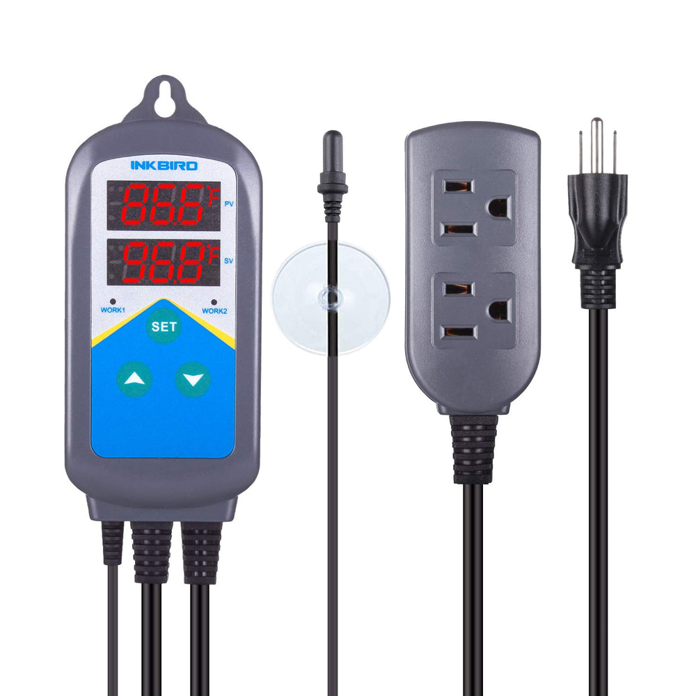 Inkbird digital outlet heat controller front view for easy plug-and-play setup