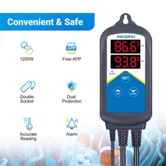 Inkbird ITC-306A dual-relay setup for precise aquarium temperature management.