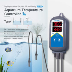 Inkbird ITC-306A two probes placement in tank for accurate sensing.