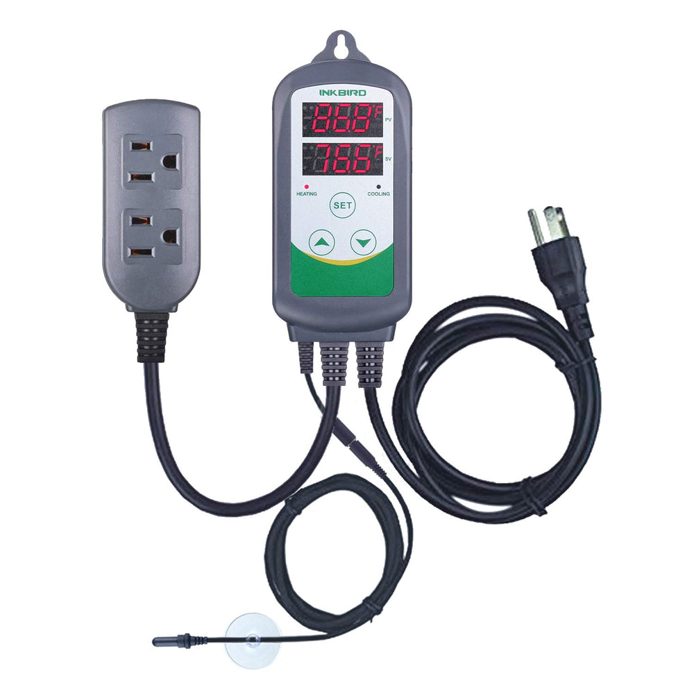Inkbird ITC-308S dual display shows current and set temperatures at a glance