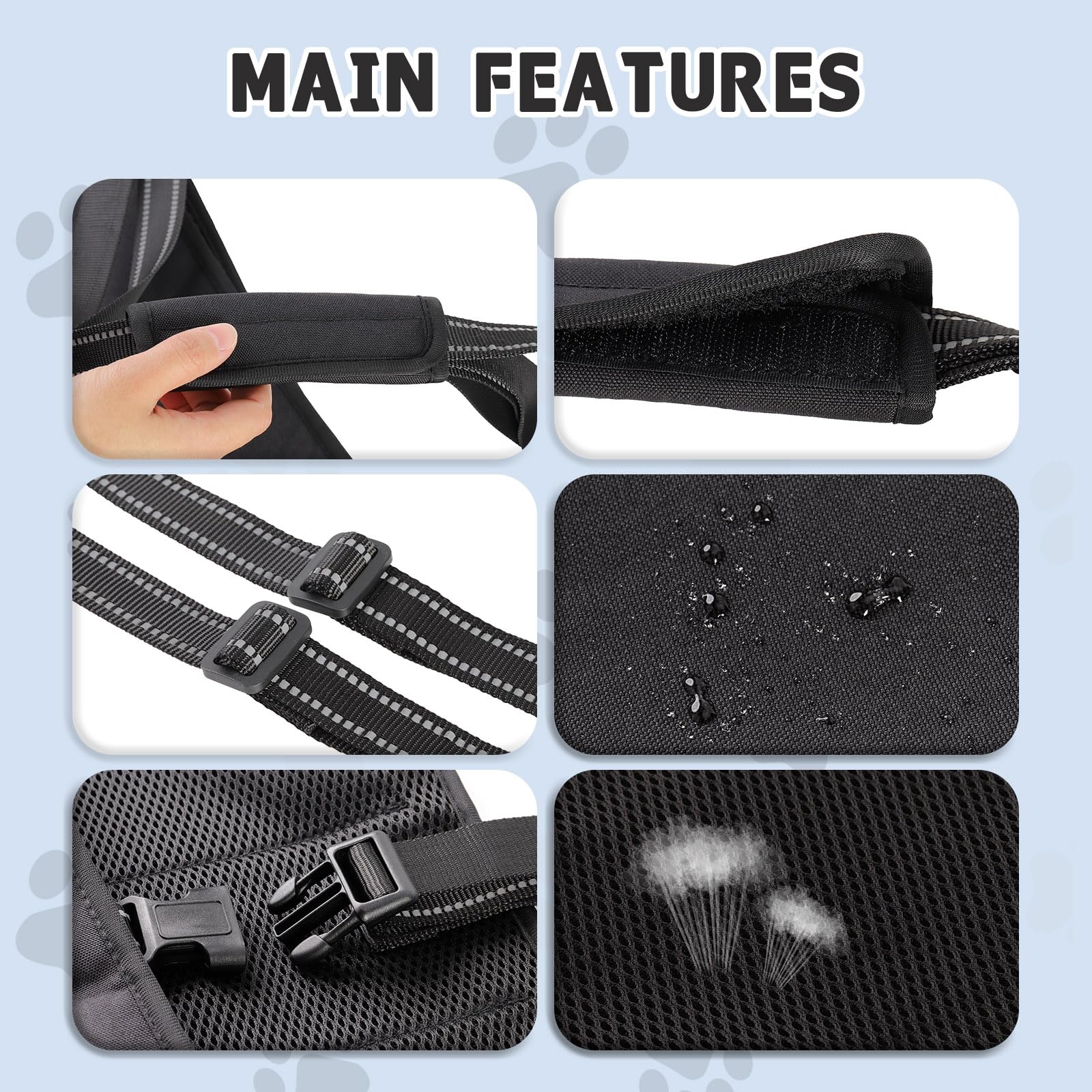 INKNOTE multi-scenario harness enables stair climbing, car rides, and safe transport of dogs.