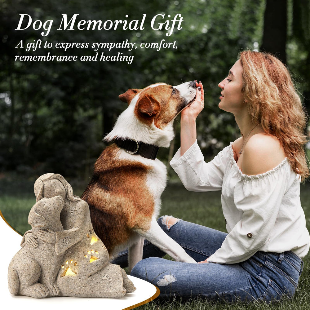 INLOMEM hand-sculpted resin dog remembrance with warm color detail perfect for display.
