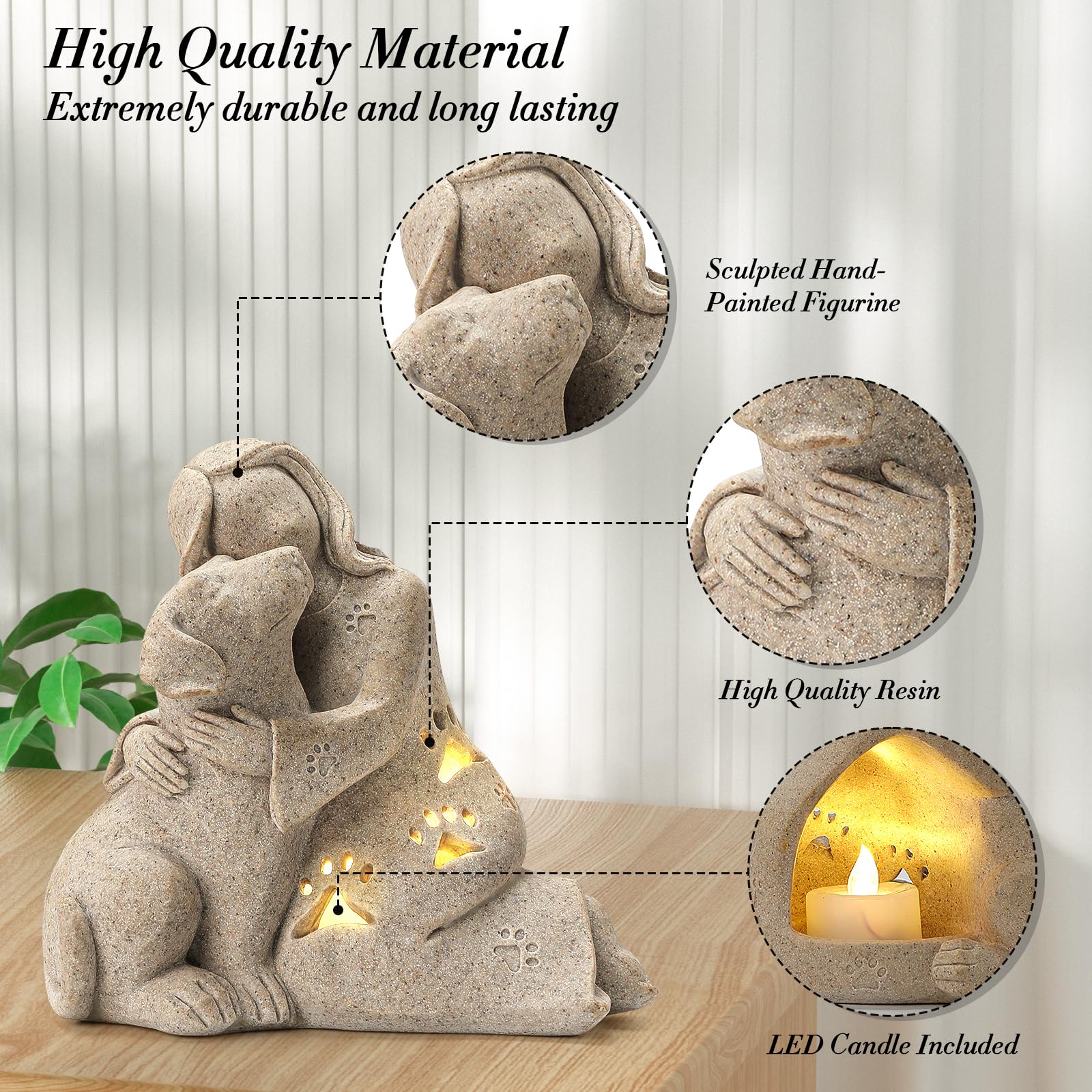INLOMEM LED candle holder scene bathes the figure in a gentle glow.
