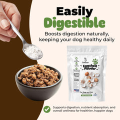 Innovet ChefPaw eggshell powder texture closeup, ultra-fine powder for easy mixing.