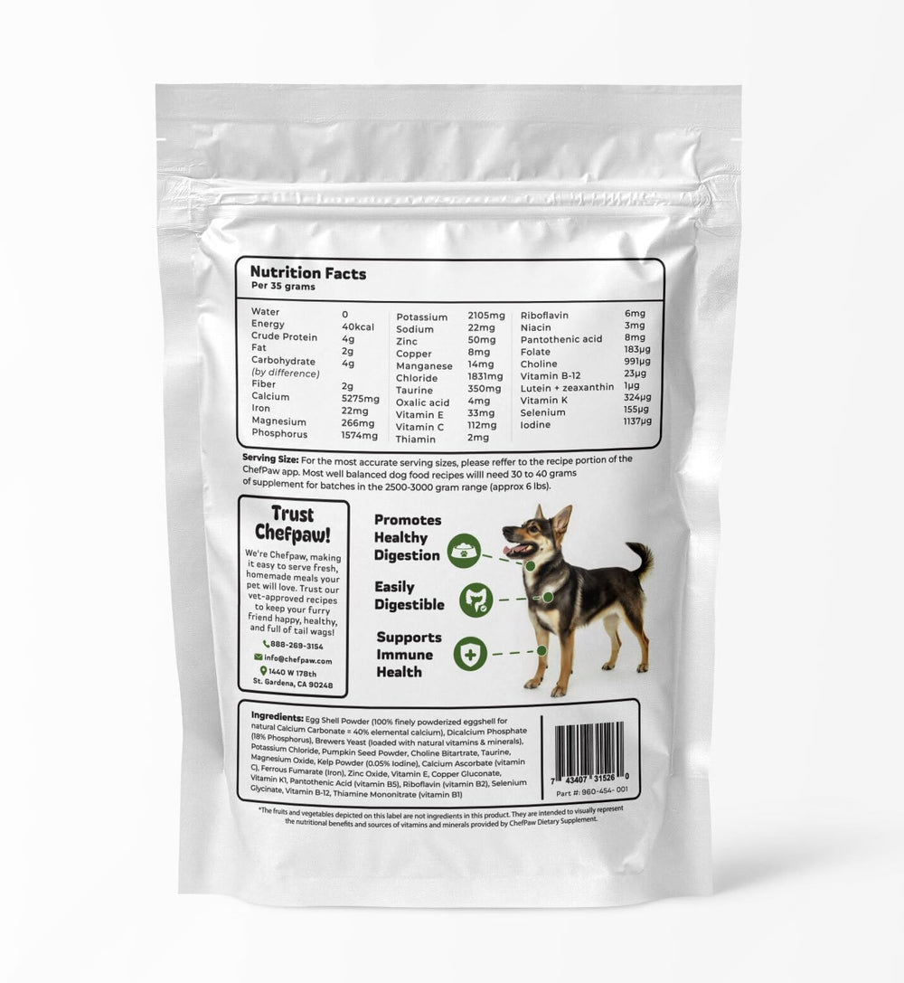 Innovet ChefPaw Nutrition Booster tub and spoon ready for daily use