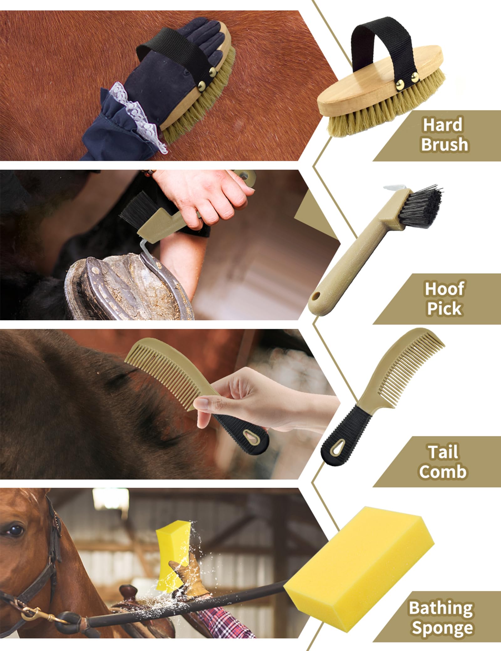 inoreal hoof pick with brush for safe hoof cleaning.