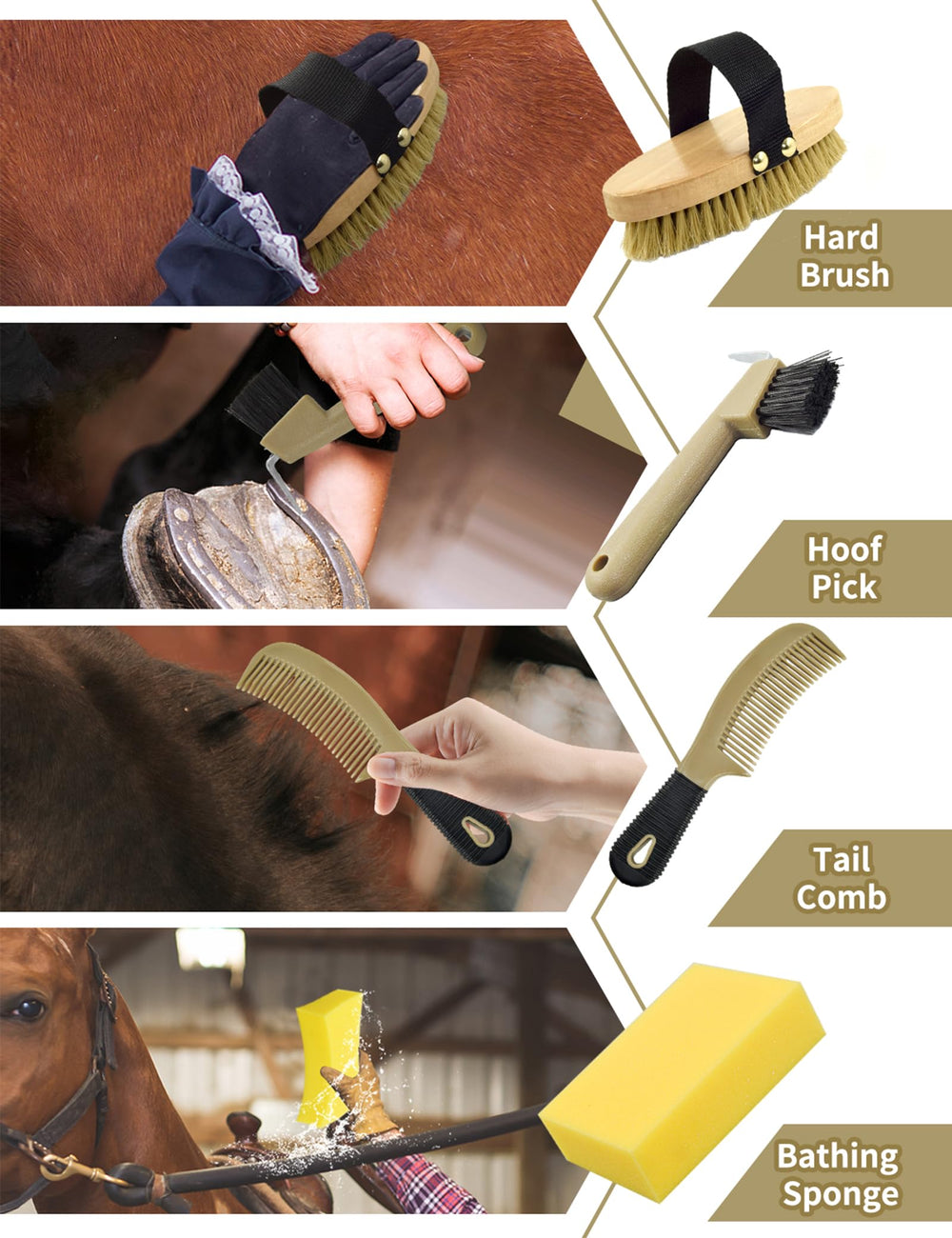 inoreal hoof pick with brush for safe hoof cleaning.