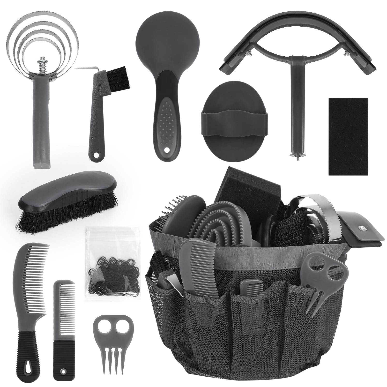 inoreal horse grooming kit 12pcs organized in tote for easy transport