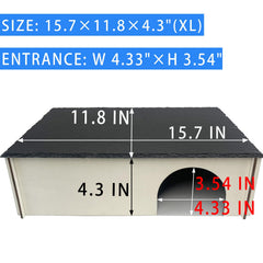 INOSCIND slate reptile hide XL top view shows spacious interior for larger reptiles.