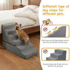 INRLKIT dog stairs lightweight non-slip surface for confident climbs.