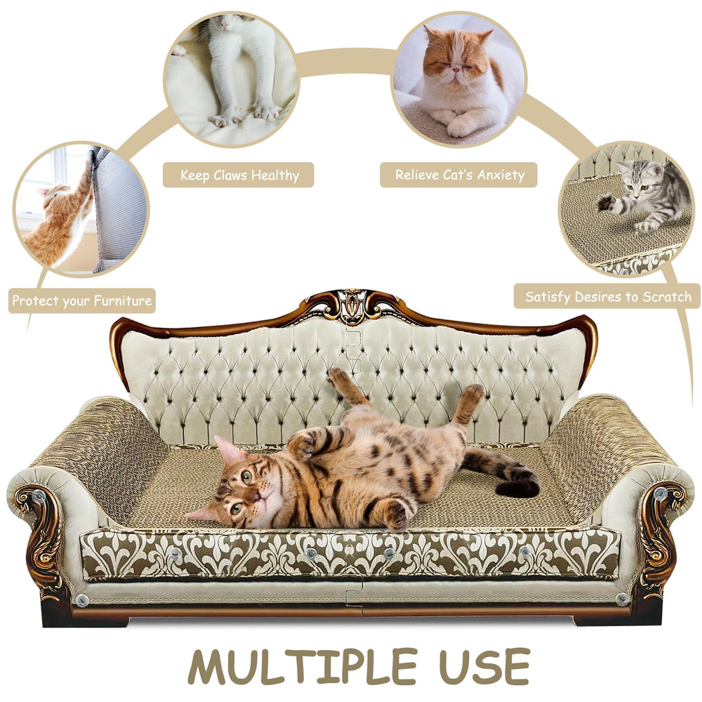 INRLKIT Easy-assemble Cat Scratcher Sofa setup in minutes for immediate use.