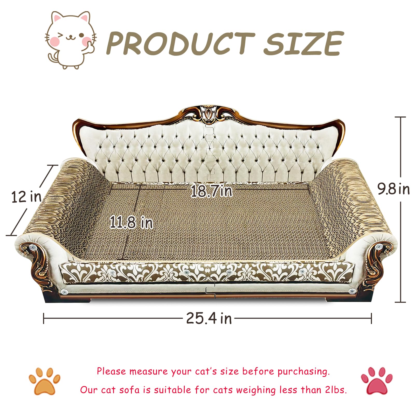 INRLKIT Elevated Cardboard Scratcher keeps claws off furniture while cats relax.
