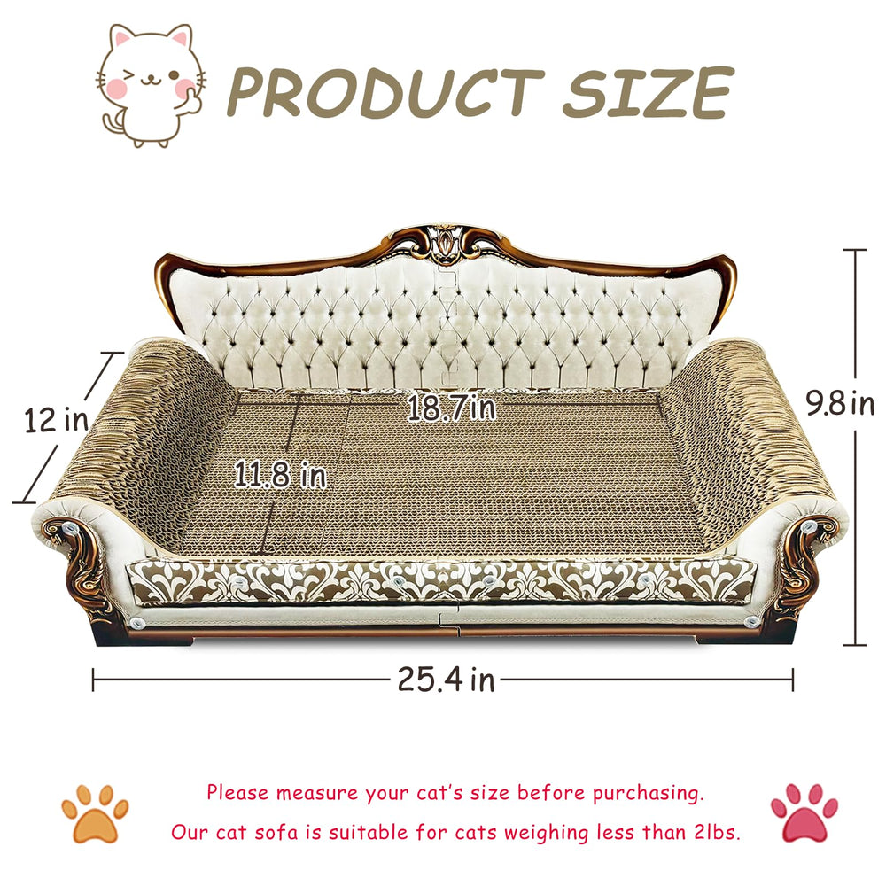 INRLKIT Elevated Cardboard Scratcher keeps claws off furniture while cats relax.